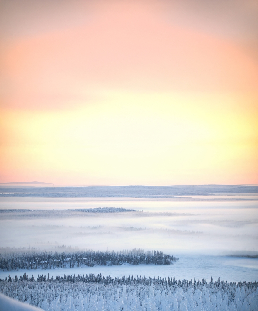 Norrländskt landskap, soluppgång